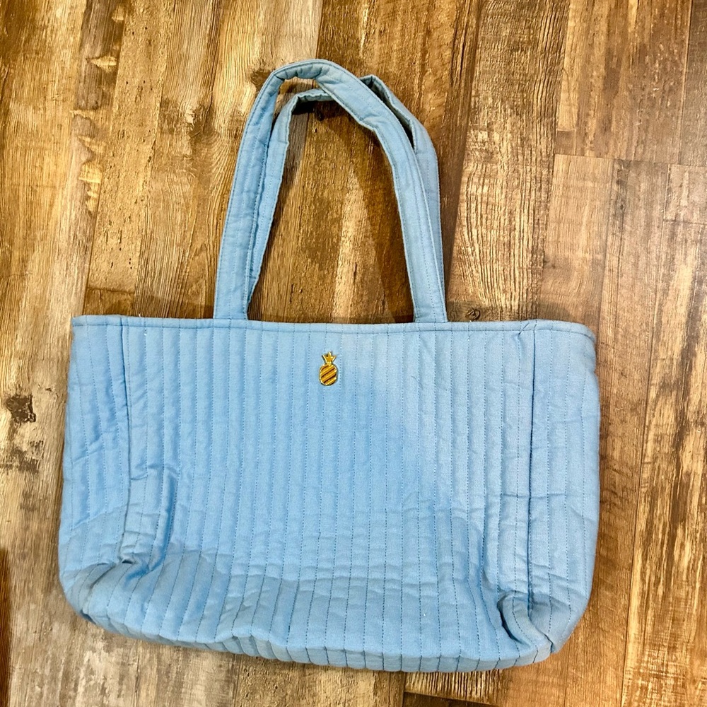 Simplified French Blue Quilted Tote Pink Gingham Emily Ley Bag